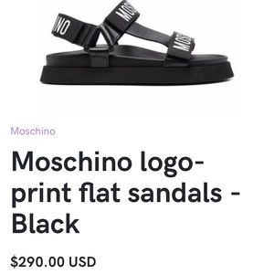 Moschino Authentic Logo Black and White Sandals size 37